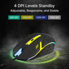 pTron Flick M12 Wired USB Mouse with 4 Buttons, 1600 DPI Optical Sensor, Precision Tracking, RGB Lights, 4 Adjustable DPI, Plug & Play Use, Ergonomic Design, for Windows OS (Black)