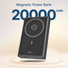 pTron Dynamo Fuel 20000mAh 15W Magnetic Wireless Power Bank w/ 20W Fast Type-C/PD Charging, USB Type-C Input/Output, Compatible with iPhone 12 & Above, Android & Other Qi Enabled Devices (Black)