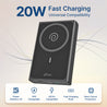 pTron Dynamo Fuel 20000mAh 15W Magnetic Wireless Power Bank w/ 20W Fast Type-C/PD Charging, USB Type-C Input/Output, Compatible with iPhone 12 & Above, Android & Other Qi Enabled Devices (Black)