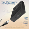 pTron Dynamo Fuel 20000mAh 15W Magnetic Wireless Power Bank w/ 20W Fast Type-C/PD Charging, USB Type-C Input/Output, Compatible with iPhone 12 & Above, Android & Other Qi Enabled Devices (Black)