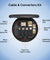 pTron Nexo 60W Multifunctional Fast Charging Data Cable Kit w/Conversion Set USB A & Type C to Male Micro/Type C/iOS, Data Transfer, SIM Storage, SIM Eject Pin, Pocket Mirror & Phone Holder (Black)