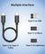 pTron Nexo 60W Multifunctional Fast Charging Data Cable Kit w/Conversion Set USB A & Type C to Male Micro/Type C/iOS, Data Transfer, SIM Storage, SIM Eject Pin, Pocket Mirror & Phone Holder (Black)