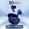 pTron Bassbuds Fury in-Ear TWS Earbuds with 13mm Drivers, 50Hrs Playtime, AI-ENC Clear Calls, Bluetooth V5.4 Wireless Headphones, Voice Assistant, Type C Charging &amp; IPX5 Water Resistant (Blue)