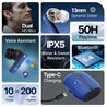 pTron Bassbuds Blaze in-Ear TWS Earbuds w/ 13mm Drivers, 50Hrs Playtime, AI-ENC Clear Calls, Bluetooth V5.4 Wireless Headphones, Touch Control, Voice Assistant, Type C Charging & IPX5 (Blue & Black)