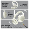 pTron Studio Evo 70hrs Playtime Wireless Over Ear Headphones with HD Mic, Low-Latency Game/Movie/Music Modes, Punchy Bass, BT5.3, Dual Device Pairing, Voice Assistant & Type-C Fast Charging (Beige)