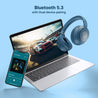 pTron Studio Evo 70hrs Playtime Wireless Over Ear Headphones with HD Mic, Low-Latency Game/Movie/Music Modes, Punchy Bass, BT5.3, Dual Device Pairing, Voice Assistant & Type-C Fast Charging (Blue)