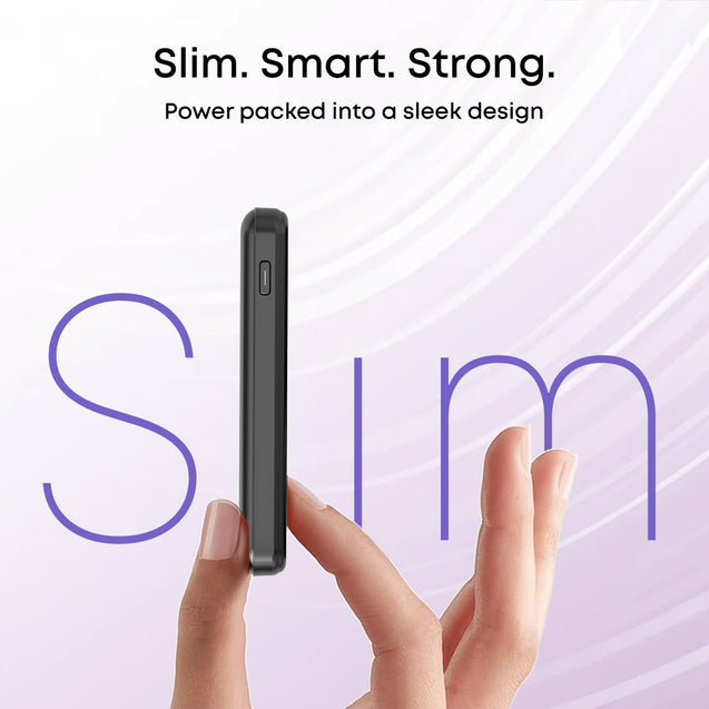 pTron Dynamo Flash 10000mAh Slim Magnetic Power Bank, 22.5W USB Fast Charging, 15W Wireless Charging, 20W PD/Type C Fast Charging, 3 Outputs, USB Type-C Input & Multiple Layers of Protection (Jet Black)