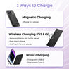 pTron Dynamo Flash 10000mAh Slim Magnetic Power Bank, 22.5W USB Fast Charging, 15W Wireless Charging, 20W PD/Type C Fast Charging, 3 Outputs, USB Type-C Input & Multiple Layers of Protection (Jet Black)