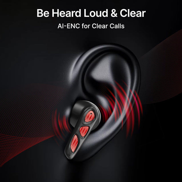 pTron Zenbuds Nova w/ 40ms Low-Latency Gaming, 55Hrs Playtime, Dual Mic & AI-ENC Calls, App Support, Pristine Sound, V5.4 Bluetooth Headphones, RGB Lights, Voice Assist, IPX5 Water Resistant (Black)