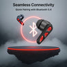 pTron Zenbuds Nova w/ 40ms Low-Latency Gaming, 55Hrs Playtime, Dual Mic & AI-ENC Calls, App Support, Pristine Sound, V5.4 Bluetooth Headphones, RGB Lights, Voice Assist, IPX5 Water Resistant (Black)