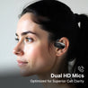 pTron Bassbuds Senz Open Ear Wireless Earbuds, SafeBeats Design, Dual HD Mics & AI-ENC for Clear Calls, 50hrs Playtime, 13mm Dynamic Drivers, BT6.0 Headphones, Type C Fast Charging & IPX5 (Black)