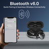 pTron Bassbuds Senz Open Ear Wireless Earbuds, SafeBeats Design, Dual HD Mics & AI-ENC for Clear Calls, 50hrs Playtime, 13mm Dynamic Drivers, BT6.0 Headphones, Type C Fast Charging & IPX5 (Black)