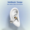pTron Bassbuds Vortex Clips Wireless Open Ear Earbuds w/Chrome Finish, SafeBeats Tech, 50Hrs Playtime, Dual HD Mic w/AI-ENC, 10mm Driver, Pristine Sound, BTv5.4, Extra Ear-Clips, IPX5, Type-C Charging (Black)