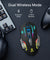 pTron Flick M2 Wireless Gaming Mouse w/RGB Lights, Precision Tracking, Dual Wireless Modes-BT & 2.4GHz, 6 Buttons, Thumb Support, Rechargeable, Ergonomic Design for Laptop, Smartphone, Tablet (Black)