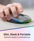 pTron Flick M1 Slim Wireless Mouse w/Rechargeable Battery, Dual Connectivity 2.4Ghz & BT, 4 Buttons, 1000/1200/1600 DPI, Vivid LED Lights, Silent Operation, Plug & Play, Type C Charging (Black)