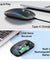 pTron Flick M1 Slim Wireless Mouse w/Rechargeable Battery, Dual Connectivity 2.4Ghz & BT, 4 Buttons, 1000/1200/1600 DPI, Vivid LED Lights, Silent Operation, Plug & Play, Type C Charging (Black)
