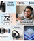 pTron Studio Urban 35dB Active Noise Cancellation Bluetooth Wireless Over Ear Headphones with Mic, 72Hrs Playtime, 40mm Bass Drivers, TruTalk AI-ENC Calls, 40ms Low Latency Gaming, Foldable Cups (Black)