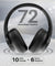 pTron Studio Urban 35dB Active Noise Cancellation Bluetooth Wireless Over Ear Headphones with Mic, 72Hrs Playtime, 40mm Bass Drivers, TruTalk AI-ENC Calls, 40ms Low Latency Gaming, Foldable Cups (Black)