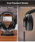 pTron Studio Urban 35dB Active Noise Cancellation Bluetooth Wireless Over Ear Headphones with Mic, 72Hrs Playtime, 40mm Bass Drivers, TruTalk AI-ENC Calls, 40ms Low Latency Gaming, Foldable Cups (Black)