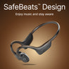 pTron Tangent Max Bone Conduction Headphones w/Mic, 15hrs Playtime, IPX5 Water Resistant, Bluetooth V5.4 Open Ear Headphones, Lightweight & Comfortable, Touch Controls & Type C Charging (Black)
