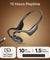 pTron Tangent Max Bone Conduction Headphones w/Mic, 15hrs Playtime, IPX5 Water Resistant, Bluetooth V5.4 Open Ear Headphones, Lightweight & Comfortable, Touch Controls & Type C Charging (Black)