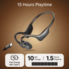 pTron Tangent Max Bone Conduction Headphones w/Mic, 15hrs Playtime, IPX5 Water Resistant, Bluetooth V5.4 Open Ear Headphones, Lightweight & Comfortable, Touch Controls & Type C Charging (Black)