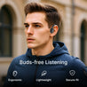 pTron Tangent Max Bone Conduction Headphones w/Mic, 15hrs Playtime, IPX5 Water Resistant, Bluetooth V5.4 Open Ear Headphones, Lightweight & Comfortable, Touch Controls & Type C Charging (Black)