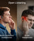 pTron Tangent Max Bone Conduction Headphones w/Mic, 15hrs Playtime, IPX5 Water Resistant, Bluetooth V5.4 Open Ear Headphones, Lightweight & Comfortable, Touch Controls & Type C Charging (Black)