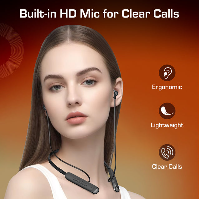 pTron Tangentbeat V2 w/ 50Hrs Playtime, Pristine Sound, Dual-Device Pairing, Bluetooth 5.4 Wireless In-Ear Earphones with Mic, Hall Switch Feature, Magnetic Earbuds, Type-C Fast Charging & IPX5 (Black)