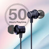 pTron Tangent Buzz w/ 50Hrs Playtime, Pristine Sound, Dual-Device Pairing, Bluetooth 5.4 Wireless in-Ear Earphones with Mic, Hall Switch Function, Voice Assistant, Type-C Fast Charging & IPX5 (Blue)