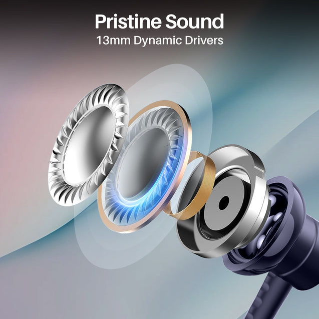 pTron Tangent Buzz w/ 50Hrs Playtime, Pristine Sound, Dual-Device Pairing, Bluetooth 5.4 Wireless in-Ear Earphones with Mic, Hall Switch Function, Voice Assistant, Type-C Fast Charging & IPX5 (Blue)