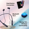 pTron Tangent Buzz w/ 50Hrs Playtime, Pristine Sound, Dual-Device Pairing, Bluetooth 5.4 Wireless in-Ear Earphones with Mic, Hall Switch Function, Voice Assistant, Type-C Fast Charging & IPX5 (Blue)