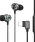 pTron Boom Play X3 In-Ear Type C Wired Headphones with Mic, 10mm Drivers for Pristine Sound, In-line Controls, 90 Degree USB-C Connector, 1.2m Tangle-Free Cable, Metal Buds & Wide Compatibility (Black)