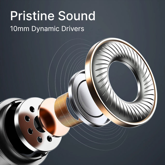 pTron Boom Play X3 In-Ear Type C Wired Headphones with Mic, 10mm Drivers for Pristine Sound, In-line Controls, 90 Degree USB-C Connector, 1.2m Tangle-Free Cable, Metal Buds & Wide Compatibility (Black)