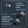pTron Boom Play X3 In-Ear Type C Wired Headphones with Mic, 10mm Drivers for Pristine Sound, In-line Controls, 90 Degree USB-C Connector, 1.2m Tangle-Free Cable, Metal Buds & Wide Compatibility (Black)