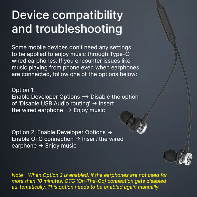 pTron Boom Play X3 In-Ear Type C Wired Headphones with Mic, 10mm Drivers for Pristine Sound, In-line Controls, 90 Degree USB-C Connector, 1.2m Tangle-Free Cable, Metal Buds & Wide Compatibility (Black)
