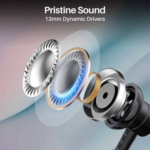 pTron Tangent Buzz w/ 50Hrs Playtime, Pristine Sound, Dual-Device Pairing, Bluetooth 5.4 Wireless in-Ear Earphones with Mic, Hall Switch Function, Voice Assistant, Type-C Fast Charging & IPX5 (Black)