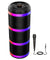 pTron Fusion Theatre 60W Karaoke Bluetooth Party Speaker w/Punchy Stereo Sound, Rhythmic RGB Lights, 3m Wired Mic, 6Hrs Playtime, 5 Equalisers, BT/USB/SD Card Playback & Type-C Charging (Raven Black)
