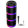 pTron Fusion Theatre 60W Karaoke Bluetooth Party Speaker, Captivating Stereo Sound, Vivid RGB Lights, 3mtr Karaoke Mic, 5 Equalisers, BT/USB/SD Card Playback & Type-C Charging (Black)