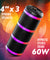 pTron Fusion Theatre 60W Karaoke Bluetooth Party Speaker w/Punchy Stereo Sound, Rhythmic RGB Lights, 3m Wired Mic, 6Hrs Playtime, 5 Equalisers, BT/USB/SD Card Playback & Type-C Charging (Raven Black)