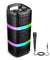 pTron Fusion Quad 40W Bluetooth Karaoke Party Speaker w/ 3m Wired Mic, Vibrant RGB Lights, 6Hrs Playtime, Mic Volume Control, 5-Equalizer Settings, BT/USB/SD Playback & Type-C Charging (Raven Black)