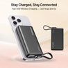 pTron Dynamo Dash Magnetic Wireless 10000mAh Fast Charging Slim Power Bank, Strong Magnet, 22.5W Output, Compatible w/iPhone 12/13/14/15/16, Android & Other Qi Enabled Devices, Type-C Input (Black)
