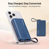 pTron Dynamo Dash Magnetic Wireless 10000mAh Fast Charging Slim Power Bank, Strong Magnet, 22.5W Output, Compatible w/iPhone 12/13/14/15/16, Android & Other Qi Enabled Devices, Type-C Input (Blue)