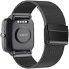 pTron Mesh Metal 20mm Replacement Band Strap with Metal Buckle Compatible with Fire-Boltt, Boat, Noise, Amazfit, Stainless Steel Material, Quick-Release Pins, Adjustable Length (Black)
