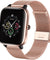 pTron Mesh Metal 20mm Replacement Band Strap with Metal Buckle Compatible with Fire-Boltt, Boat, Noise, Amazfit, Stainless Steel Material, Quick-Release Pins, Adjustable Length (Rose Gold)
