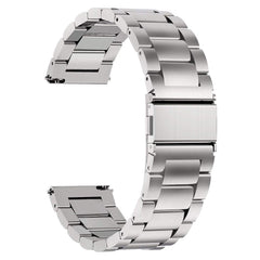 pTron 22mm Metal Chain Replacement Band Strap with Metal Buckle Compatible with Fire-Boltt, Boat, Noise, Amazfit, Stainless Steel Material, Quick-Release Pins, Adjustable Length (Silver)