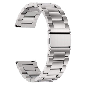 pTron 22mm Metal Chain Replacement Band Strap with Metal Buckle Compatible with Fire-Boltt, Boat, Noise, Amazfit, Stainless Steel Material, Quick-Release Pins, Adjustable Length (Silver)