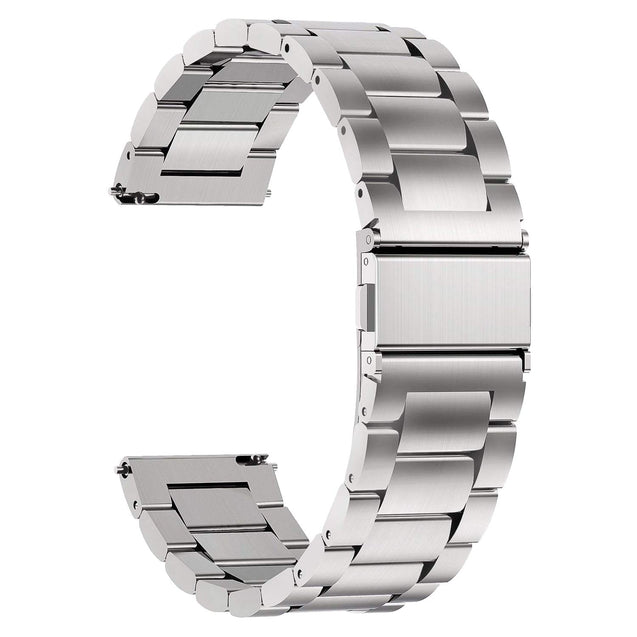 pTron 22mm Metal Chain Replacement Band Strap with Metal Buckle Compatible with Fire-Boltt, Boat, Noise, Amazfit, Stainless Steel Material, Quick-Release Pins, Adjustable Length (Silver)