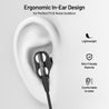 pTron Boom Play X4 Dual Driver in-Ear Type C Wired Earphones with in-line HD Mic, Music Call Control, Ergo-fit, 1.2m Tangle-Free Cable, Wide Compatibility (Black)