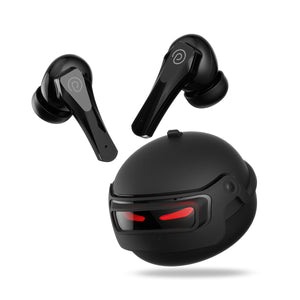 pTron Bassbuds Surge TWS Gaming Earbuds, 40ms Low-Latency, 50Hrs Playtime, Custom EQ, App Support, Dual Mic & TruTalk AI-ENC Clear Calls, Pristine Sound, Bluetooth V6.0, IPX5 Water Resistant (Black)